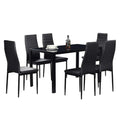 Export dining table and chairs transparent tempered glass table rectangular set table and chair combination dining tables