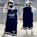 Boys' outfit:  summer new korean style sleeveless t-shirt and basketball casual two-piece set for boys