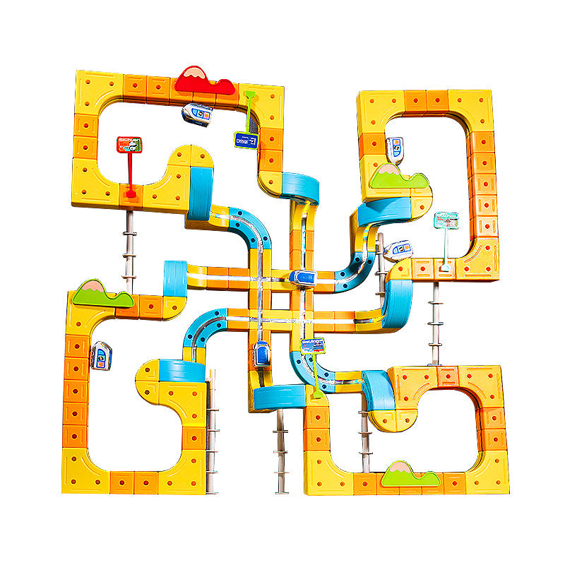 Bejies children's educational electric magnetic high-speed train track cube diy magnetic assembly toy for boys