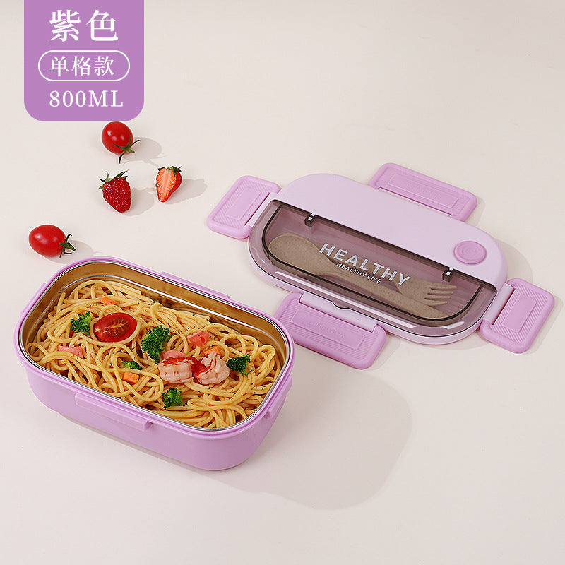 304 stainless steel lunch box can be heated in microwave oven, and office workers bring rice-tight bento boxes to seal the new lunch boxes.