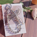 Luxury pearl bowknot phone charm - premium short 3d crystal wrist strap