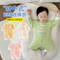 Baby fall and winter cotton chinese style chinese style one-piece khaki newborn baby crawling clothes outing clothes bag butt clothes