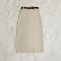 Amazon women's vintage slit midi skirt - high waist, slimming, bodycon, apple-shaped body flattering