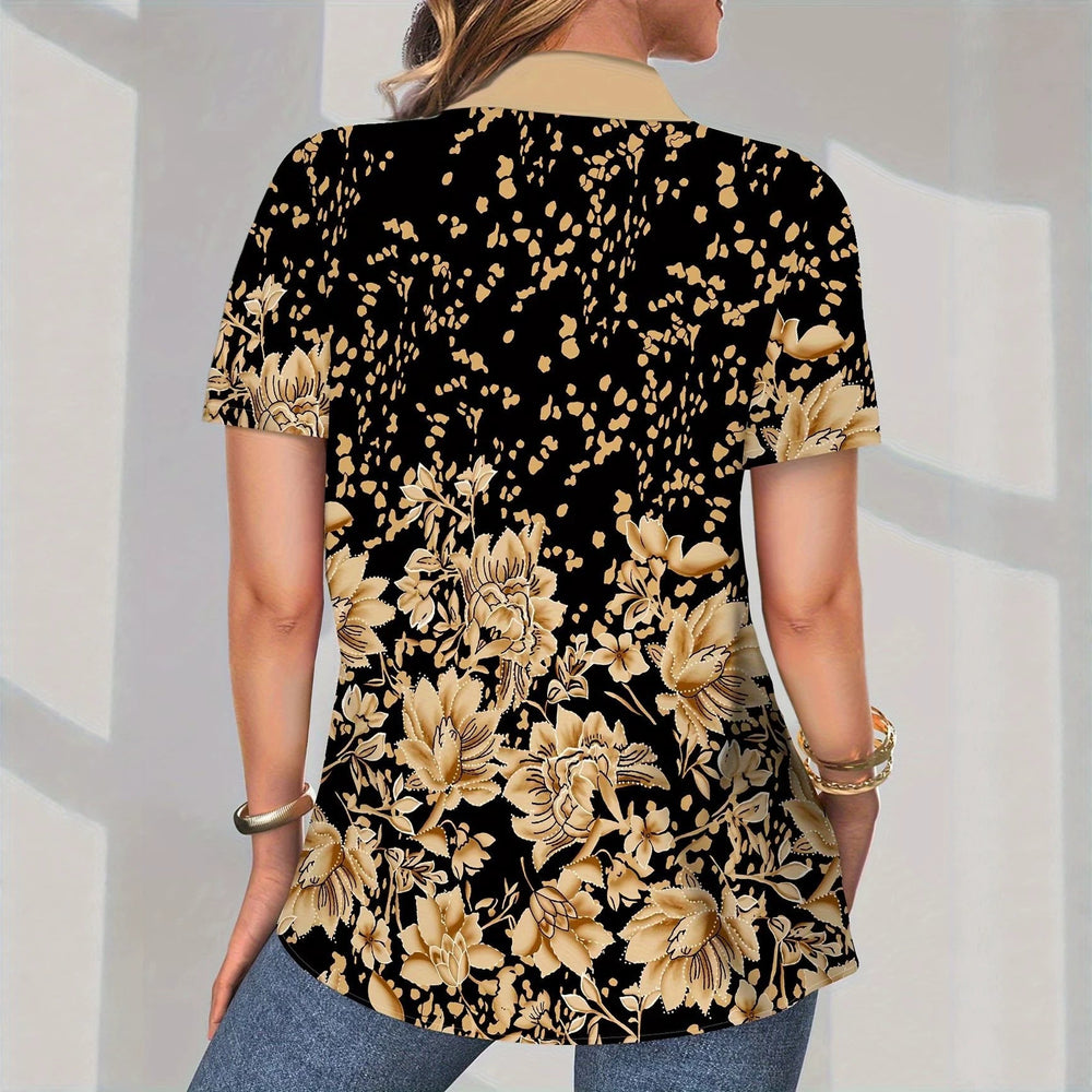 wholesale women's short-sleeved shirts, trendy shirt with hot-selling cross-border print designs, dropshipping available