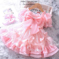 summer collection: little girl's dress - ethereal tulle princess style tutu dress for baby girls, kids' bubble sleeve dress