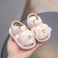 Summer newborn baby squeaky shoes, 0-2 years old baby girl anti-slip soft sole first walker shoes, princess style sandals, hollow out shoes