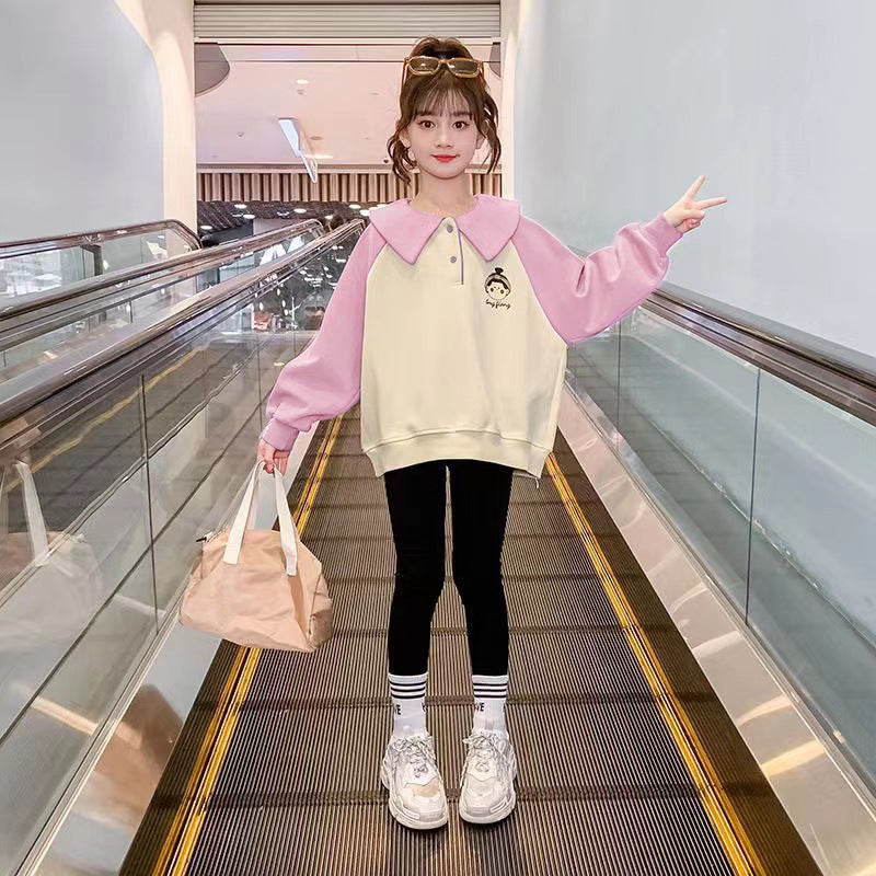 Girls' sweatshirt - spring/autumn collection : new, stylish, and trendy autumn apparel for little girls. popular long-sleeved top for autumn