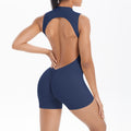 fashionnew arrival beautiful back vest pleated butt lift short jumpsuit sports running fitness jumpsuit yoga wear