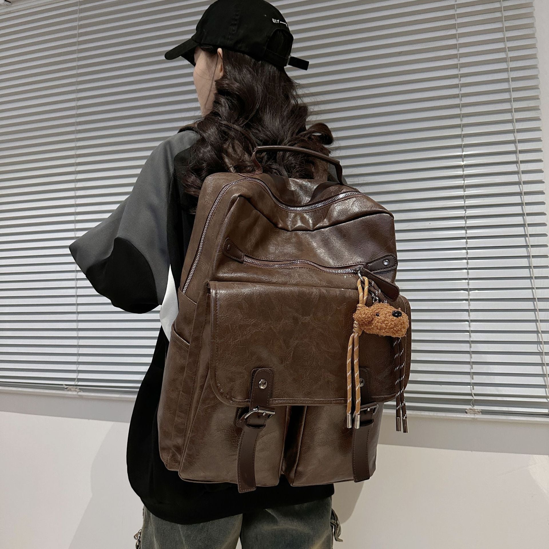 School bag boys large capacity Korean version versatile backpack Japanese literary versatile junior high school students girls backpack