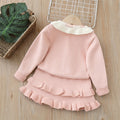 Dropshipping  autumn new girls' sweater two-piece set - sweet & chic bow detail