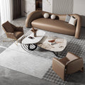 Accessible luxury leather sofa designer double sofa chair office hotel reception small sofa popularfor home leather sofa