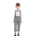 Children's spring outfit: boy's cotton korean style shirt, overalls, and bow tie set - wholesale available, perfect for first birthday celebrations