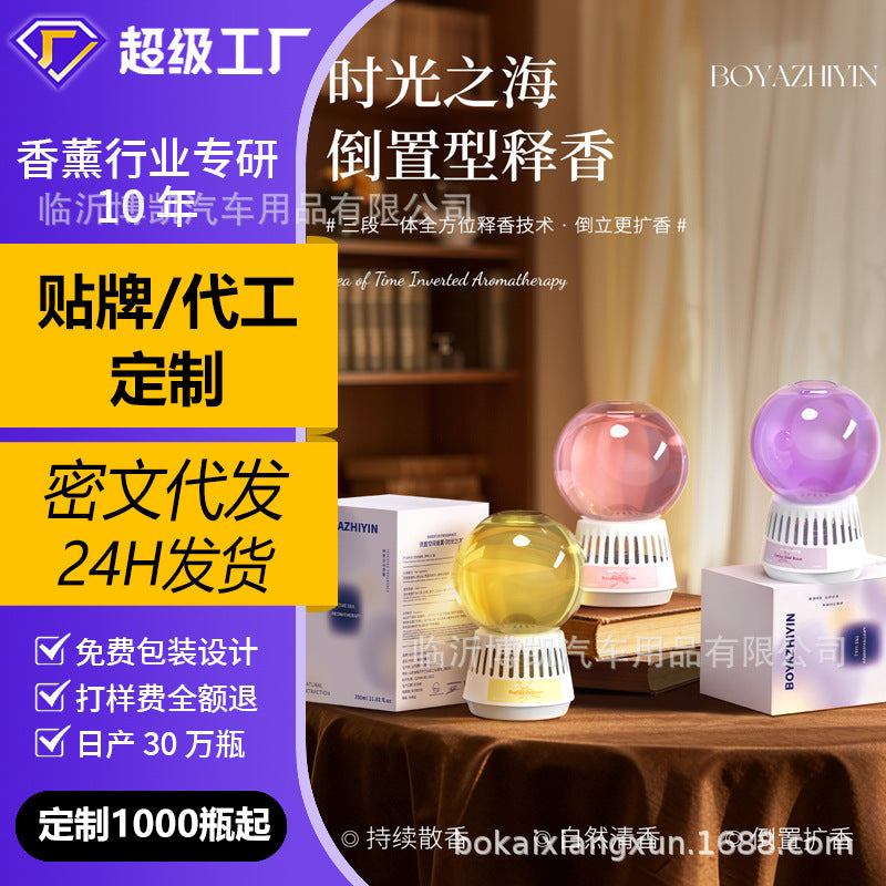 Inverted aromatherapy crystal ball air freshener - creative indoor scent diffuser for bathroom odor elimination and toilet deodorizer