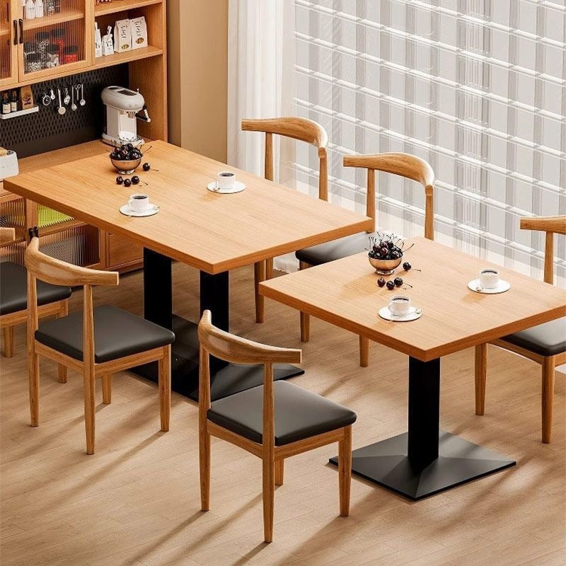 Commercial restaurant tables and chairs breakfast restaurant snack noodle shop long table milk tea barbecue restaurant one table four chairs combination dining chair