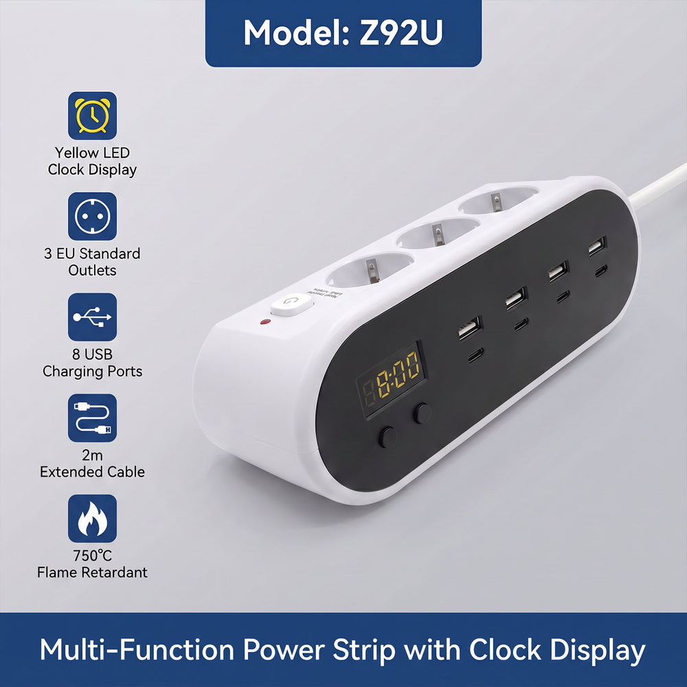 European standard overload protection socket russian switch corded corner power strip multifunctional power board usb charging desktop