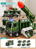 Kids' large military ejection car transforming track missile car parking tank alloy car boy toy ages 3-6