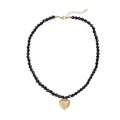 Black beaded necklace wholesale - european & american cross-border metal heart pendant geometric unique fashion trend heart necklace