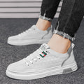 Men's shoes 2025 new spring breathable athletic white sneakers men's white shoes casual white leather shoes versatile trendy shoes