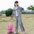 new spring/autumn casual outfit for girls - stylish two-piece set for students, autumn collection kids' outerwear