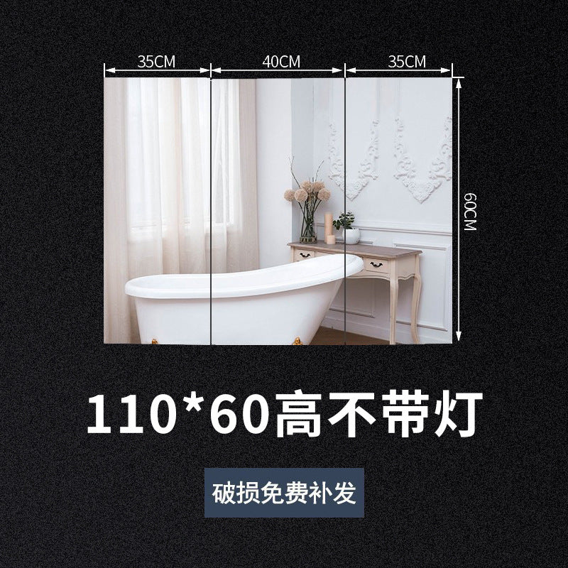 Stainless Steel Bathroom Mirror Cabinet Wall-mounted Toilet Mirror Box Toilet Bathroom Mirror with Shelf Dressing Storage