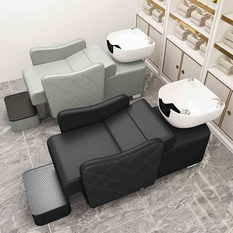 Factory direct sales popular semi-reclining hair salon fashion shampoo bed simple high-end hair salon ceramic flush bed