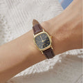 New korean style trendy minimalist retro harajuku fashion quartz leather belt couple watches for students (men & women)
