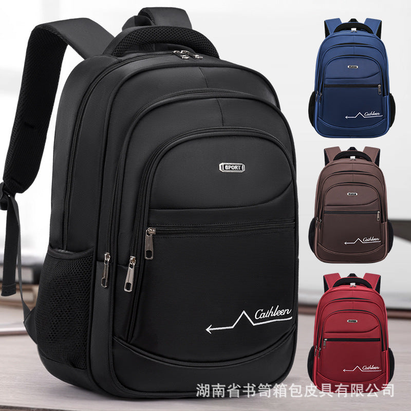 New business backpack men's multi-functional backpack simple large capacity computer bag schoolbag plus logo bag commuting