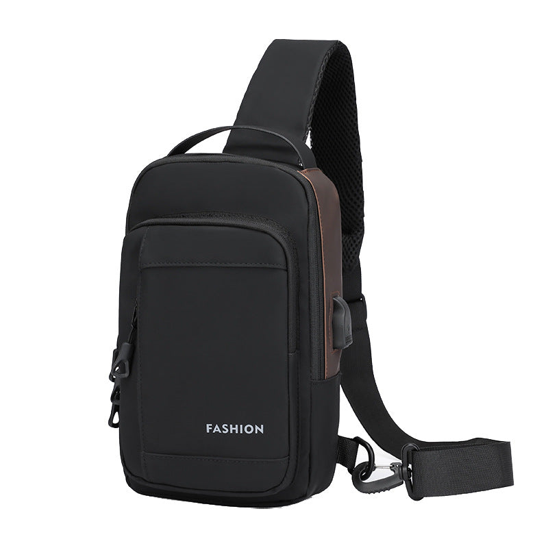 Fashion Men's Locomotive Crossbody Bag Premium Casual Women's Breast Bag Tide Travel Waterproof Shoulder Bag Commuter Chest Bag