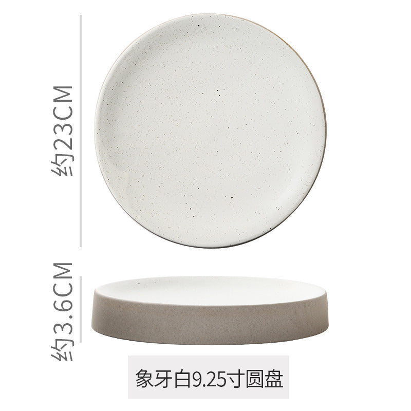 Stylish high-looking clay western food snack round plate restaurant hotel for home pastry dessert plate classy plate