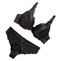 fashion women's carbon silver bra suit anti-sagging push-up steel ring adjustable bra sexy lace underwear