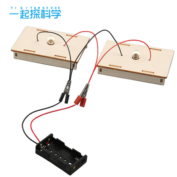 Series and parallel circuit, primary school students' technology small production toolbox, physics play teaching aids, children's science experiment material package