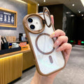 Suitable for iphone 17 magnetic phone case, new little monster hardware frame, glass lens cover, stand, apple 15