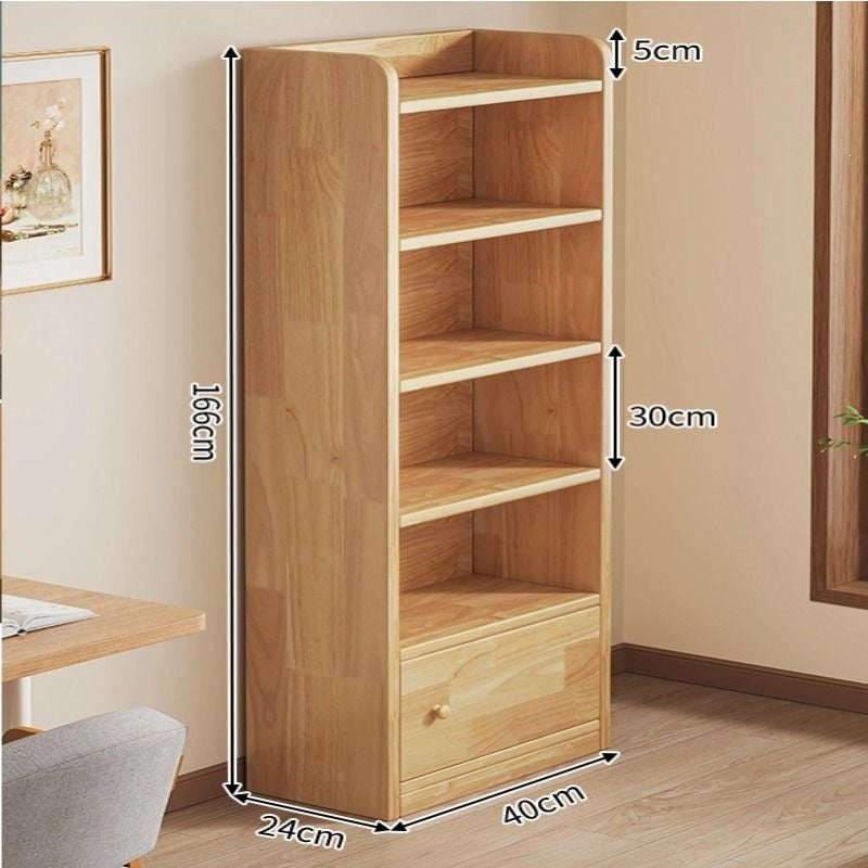Solid wood bookshelf living room simple floor bookcase student storage rack children's home multi-layer bedroom storage cabinet