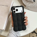 Suitable for apple 17 mobile phone case stereo concave and convex air cushion soft shell simple milk color iphone18promax cloud shell