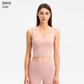 Dianqian new arrival u-shaped back yoga vest with chest pad comfortable naked sports intimates women's bra fashiondw120