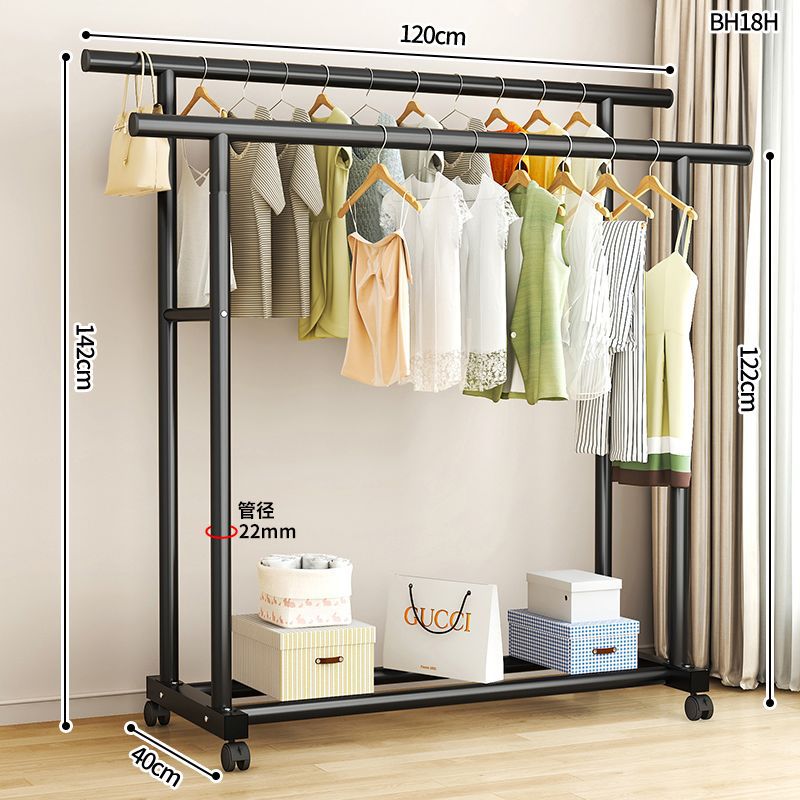 Clothes hanger floor-standing for home balcony indoor simple clothes drying pole movable clothes hanger student dormitory clothes drying rack