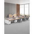 Staff office desk and chair set - minimalist modern office furniture, workstation computer desk, employee desk with partition