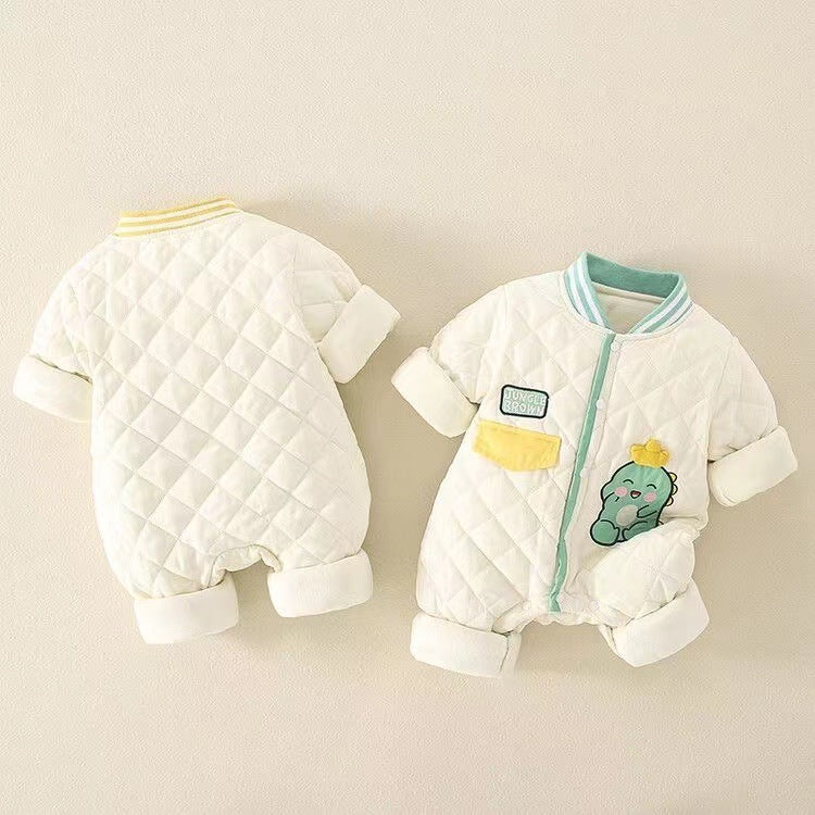 Newborn infant lightweight cotton romper - autumn/winter cotton outfit for baby boys and girls - stylish long-sleeve bodysuit for crawling and everyday wear