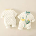 Newborn infant lightweight cotton romper - autumn/winter cotton outfit for baby boys and girls - stylish long-sleeve bodysuit for crawling and everyday wear