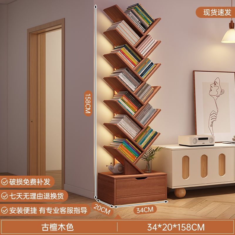 New tree-shaped bookshelf floor stand corner shelf creative kids' living room small bookcase