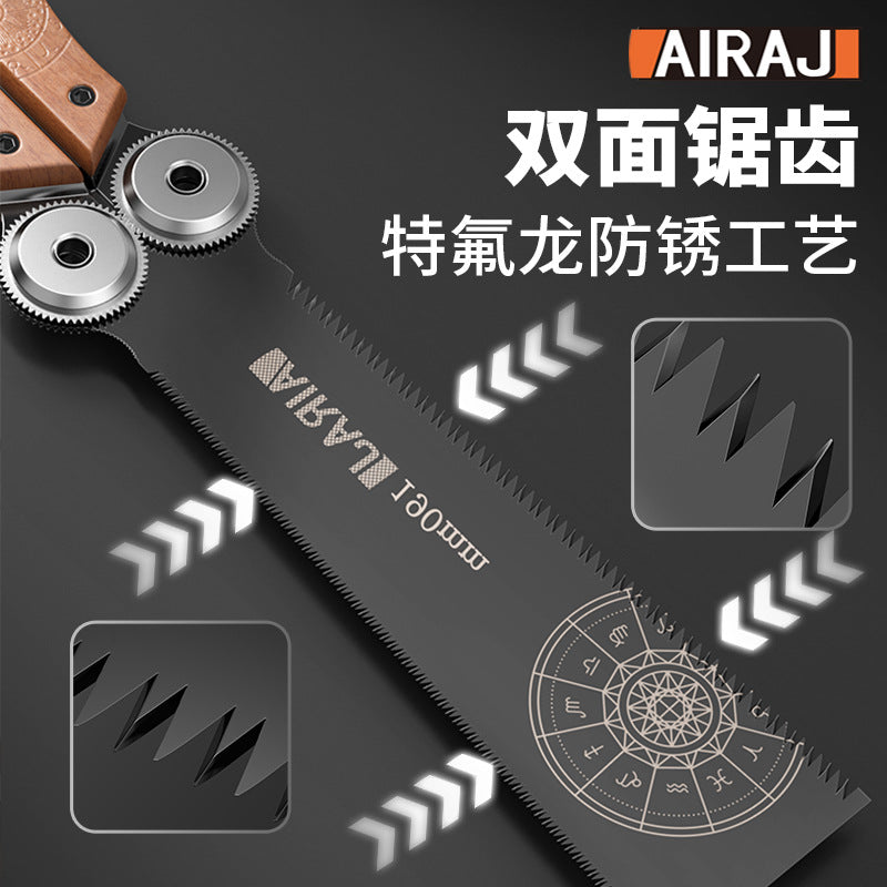 Arrizo Foldable Butterfly Saw Hand Saw Outdoor Logging Saw Hand Saw Woodworking Saw Double Sided Grinding Folding Saw