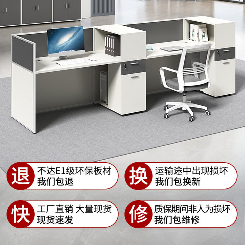 Saint li office desk and chair set - 6-seat office staff desk - accounting computer desk - employee workstation