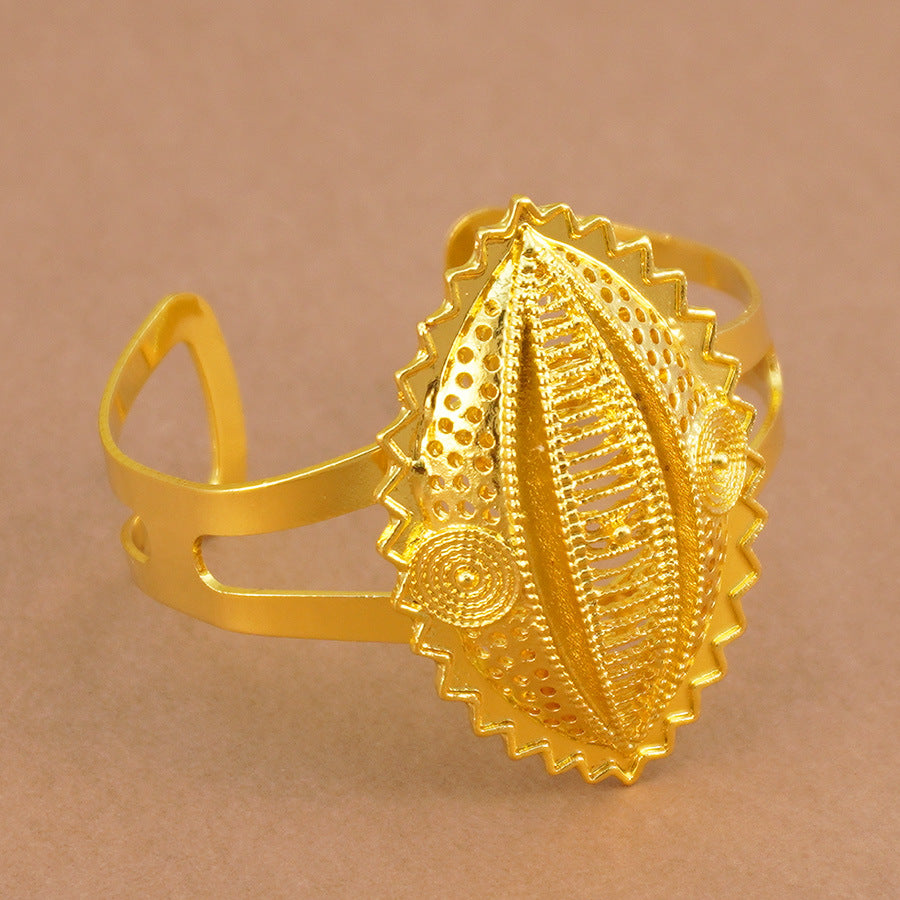middle east ethiopian gold necklace/earrings/ring/bracelet, eye design 4-piece jewelry set