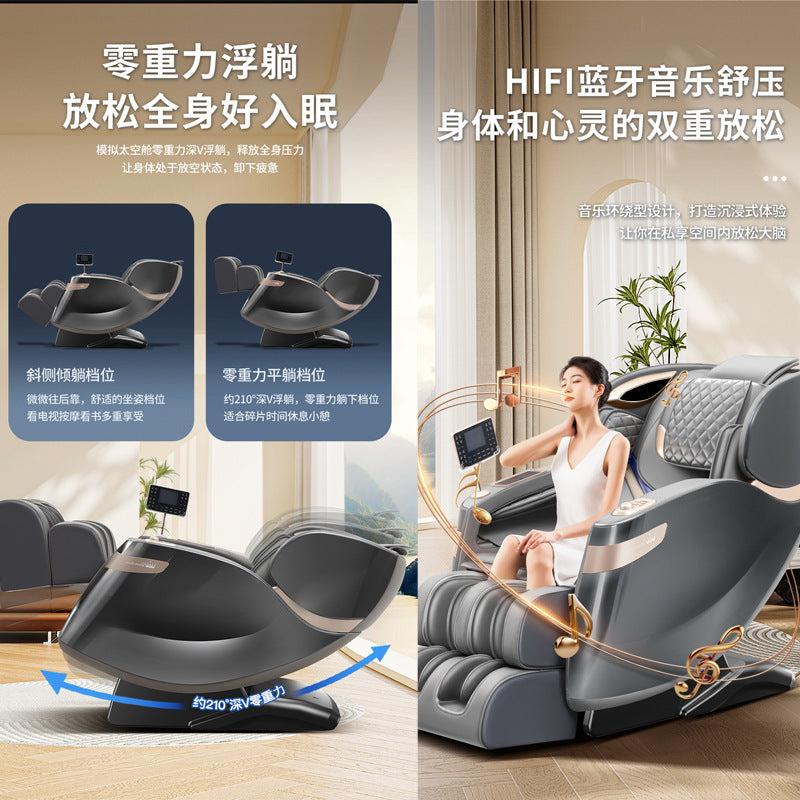 3d dual-motor smart voice massage chair - home full body electric multifunctional luxury space capsule with heat therapy