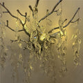 Living room background wall bedroom light luxury creative branch room master bedroom crystal lamp wall lamp