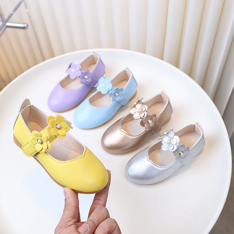 Factory direct girls' leather shoes, kids' princess shoes, single shoes, white sneakers, performance shoes, wholesale children's shoes for toddlers, big kids, and babies