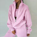 cross-border e-commerce european and american women's clothing: new summer collection - fashionable casual fleece-lined sporty zip-up hoodie set