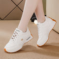 plus size women's shoes new arrival leather breathable sports shoes women's k-style thick solecasual soft bottom running dad shoes