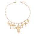 Wholesale diamond-studded cross necklace - european & american cross-border niche design accessories - women's hip-hop punk metal clavicle chain