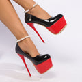 Plus size41-45 pearl accessories high sexy waterproof platform 16cm thin heel high heelselegant high heels
